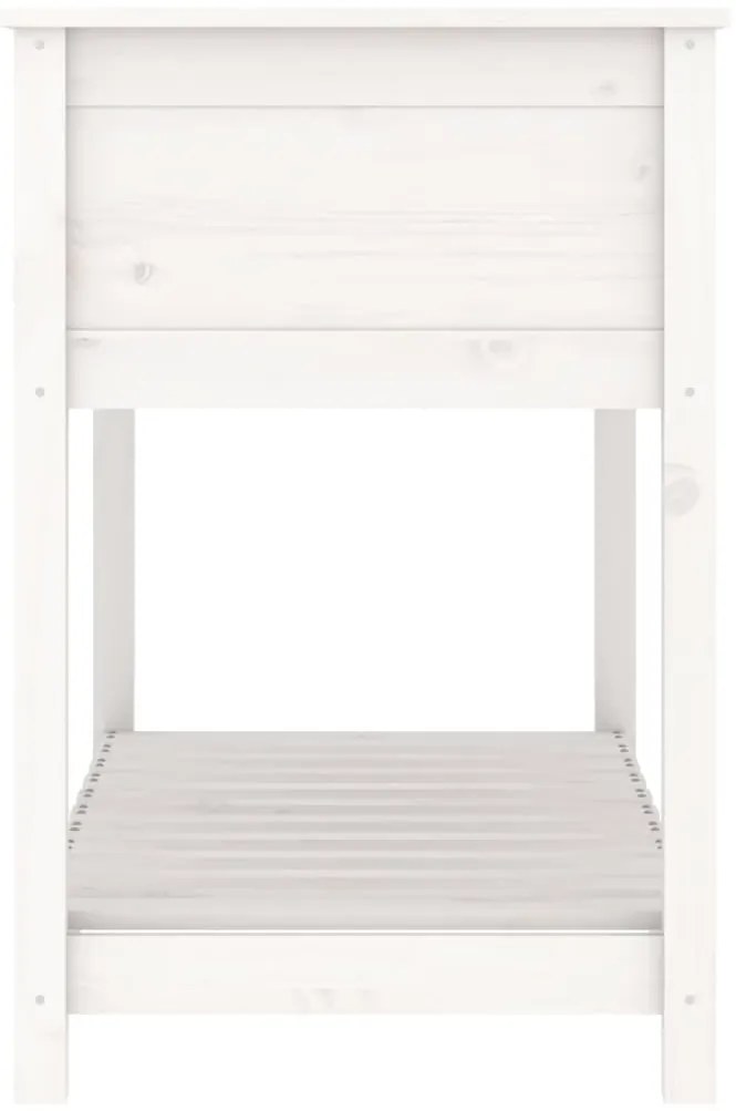 Vaso/floreira com prateleira 111,5x54x81 cm pinho maciço branco