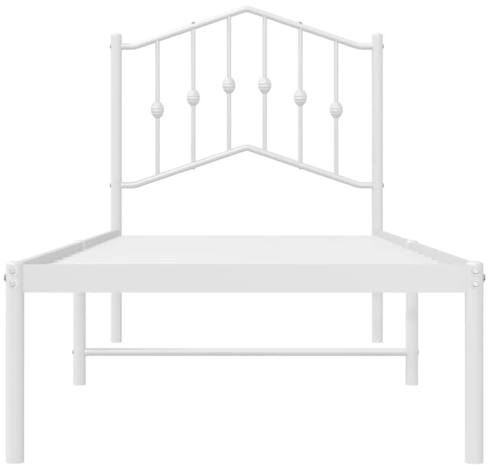 Estrutura de cama com cabeceira 90x190 cm metal branco