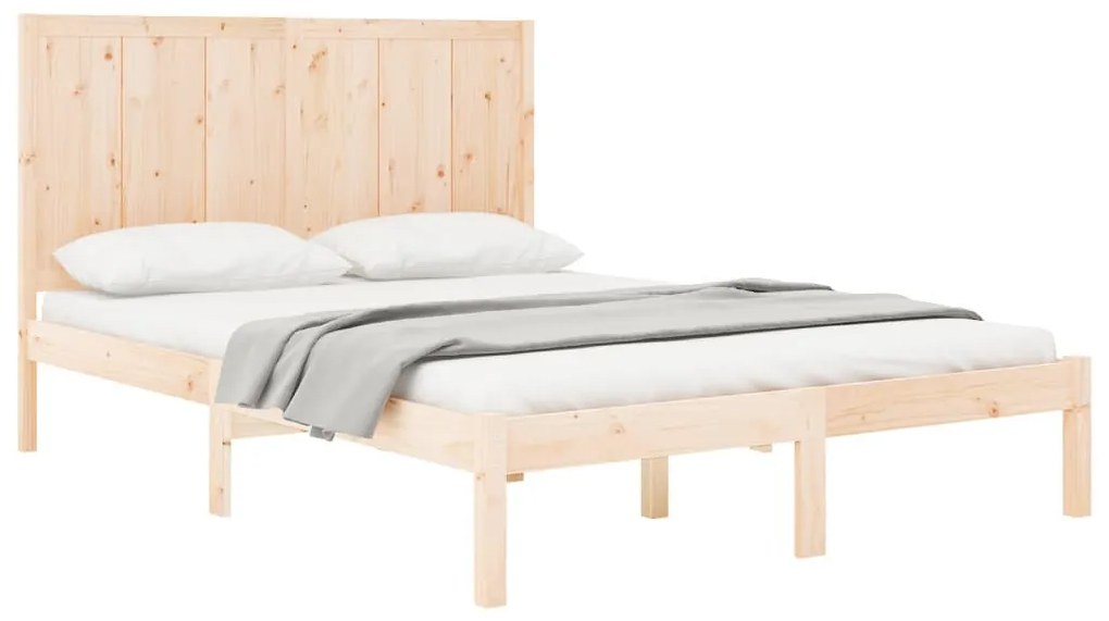 Cama sem colchão 140x200 cm madeira de pinho maciça