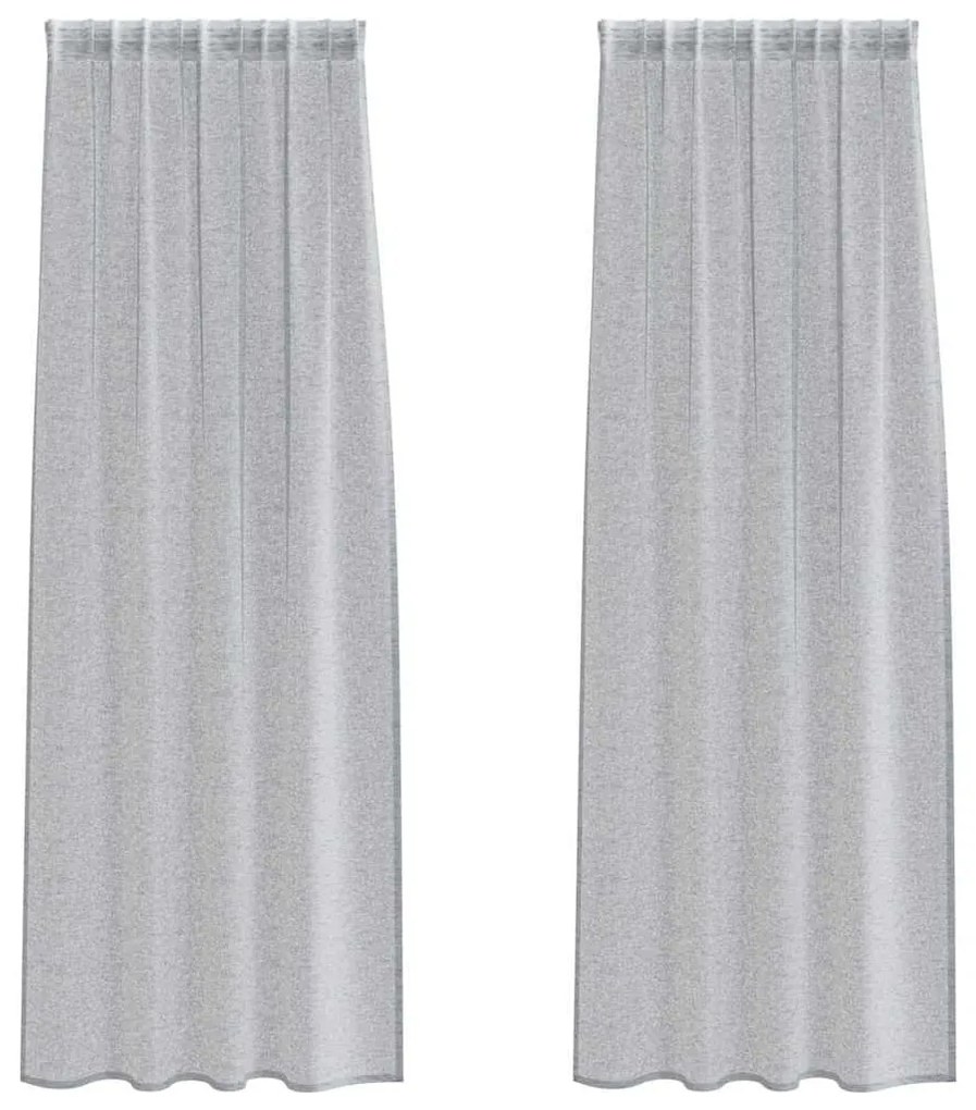 Cortinas 2 pcs Cinzento-escuro 140 x 260 cm Poliéster