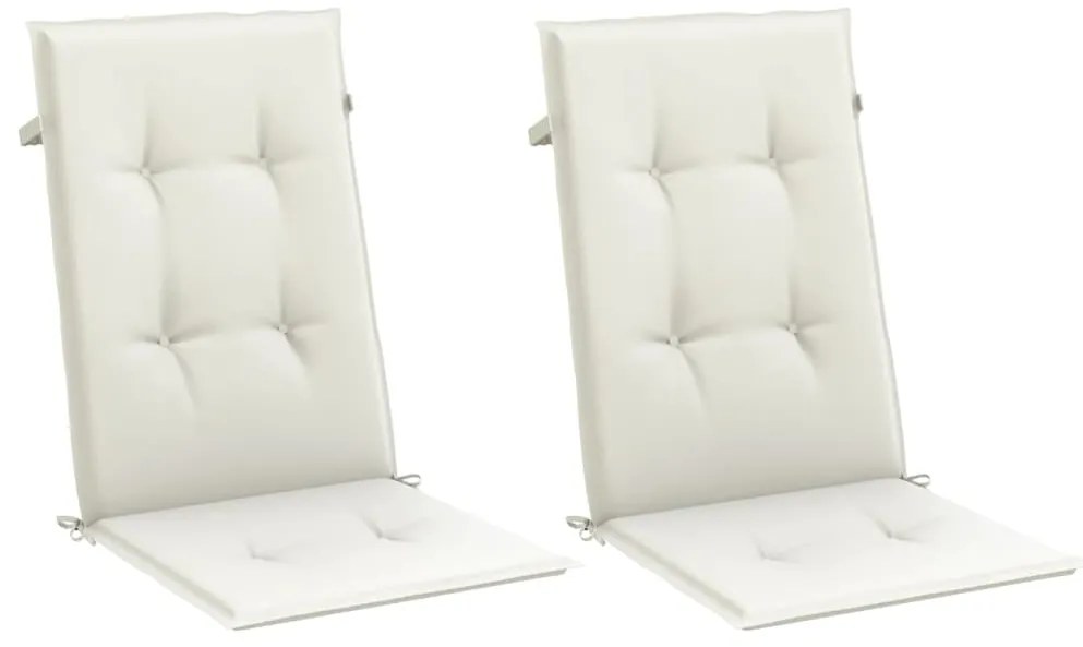 Almofadões para cadeiras altas 2 pcs mesclado tecido creme