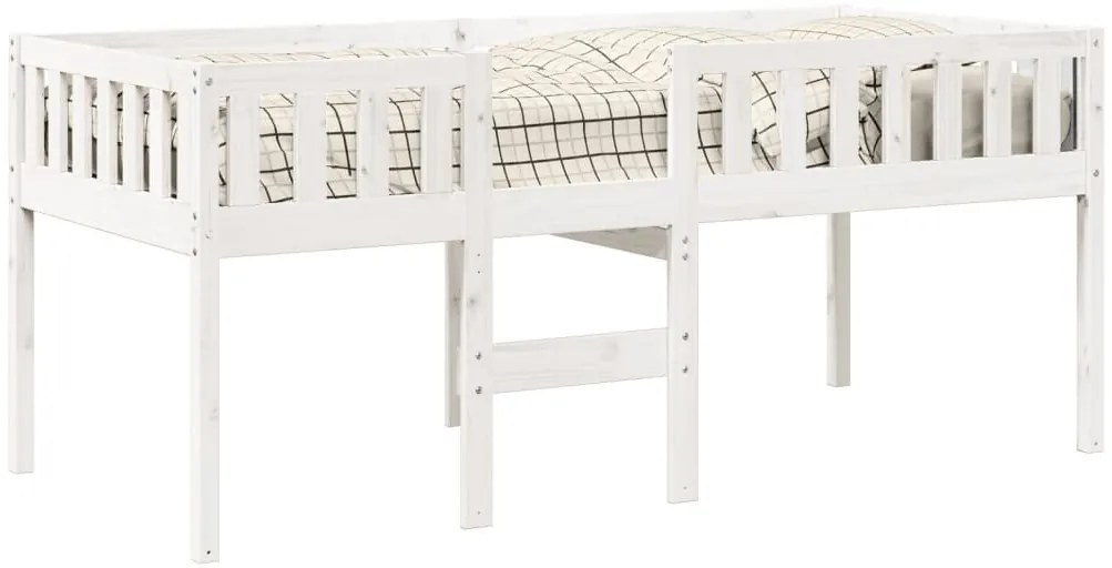 Cama de criança sem colchão 75x190 cm pinho maciço branco