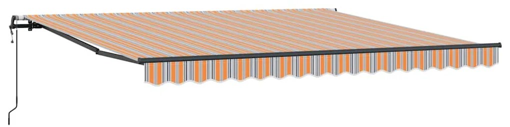 Toldo Retrátil Automático Listrado Multicolorido 400x300 cm