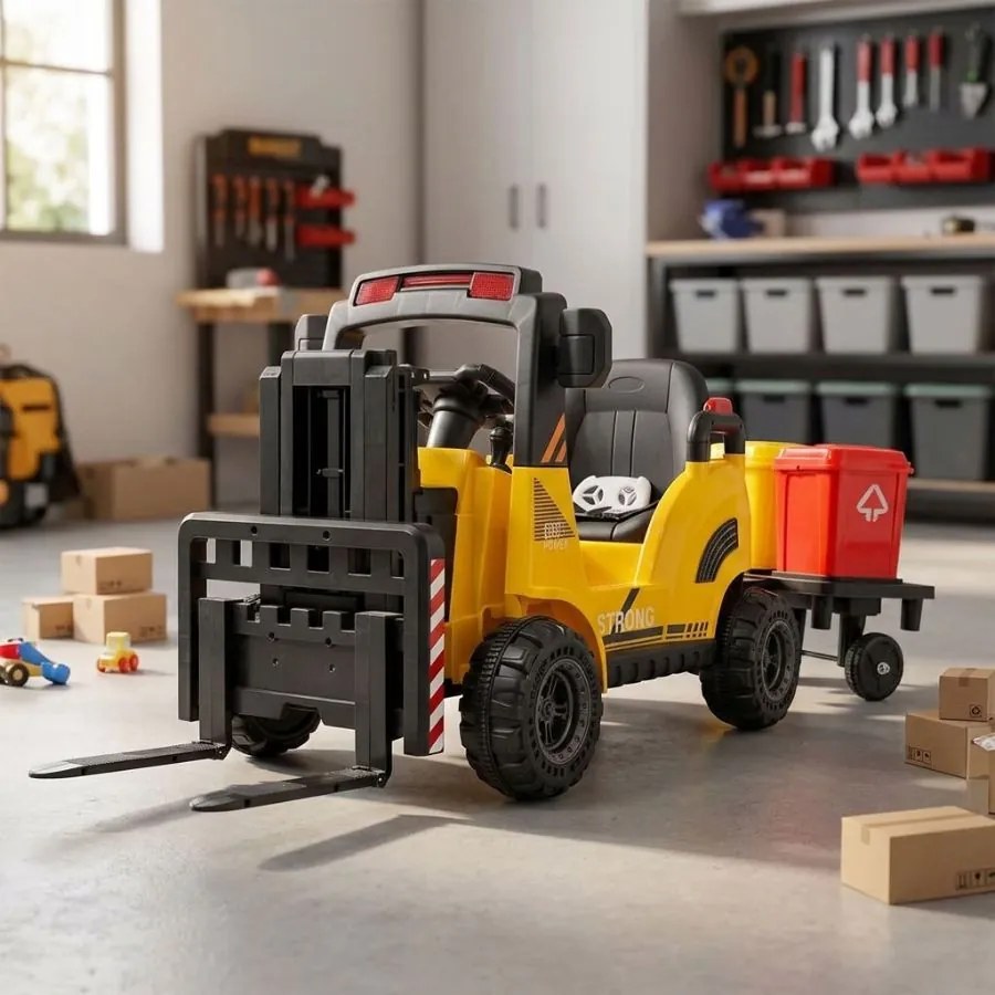 EMPILHADOR ELÉTRICO INFANTIL 12V AMARELO