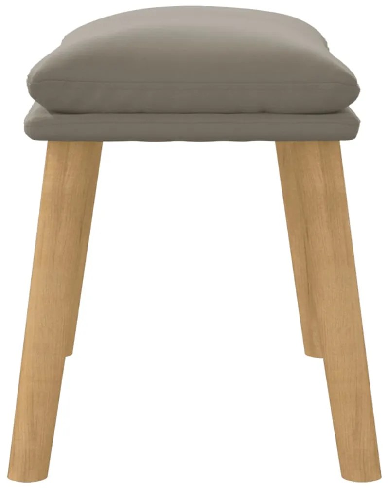 Apoio de pés 45x29,5x35 cm veludo cinzento-claro