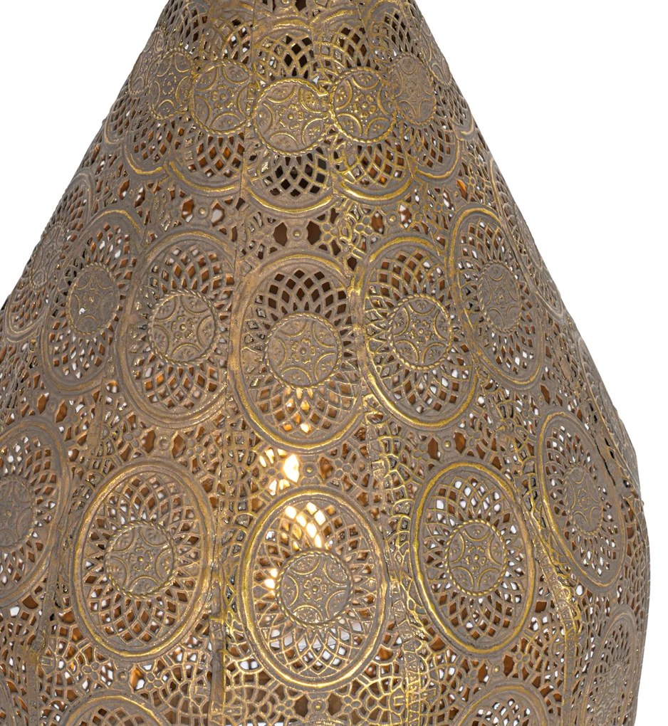 Candeeiro suspenso oriental dourado 26 cm - Mowgli Oriental