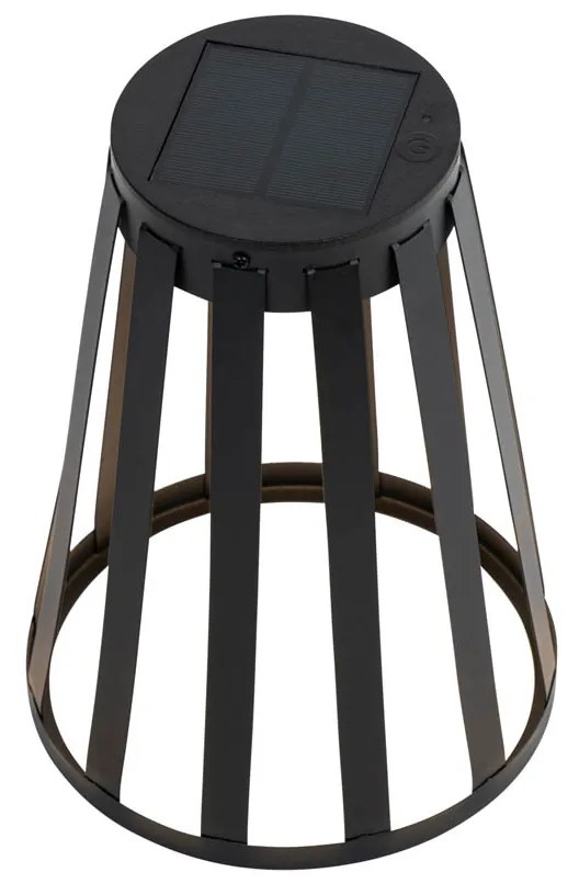 Candeeiro de mesa de exterior preto c/ LED regulável 3 níveis solar e carregável - Penny
