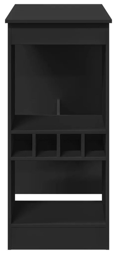 Mesa de bar com prateleiras derivados de madeira preto