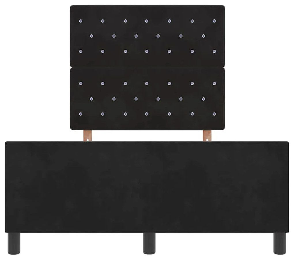 Cama de Veludo Preto vidaXL 120x190 cm