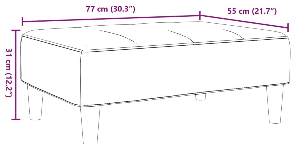 Apoio de pés 77x55x31 cm tecido cinzento-claro