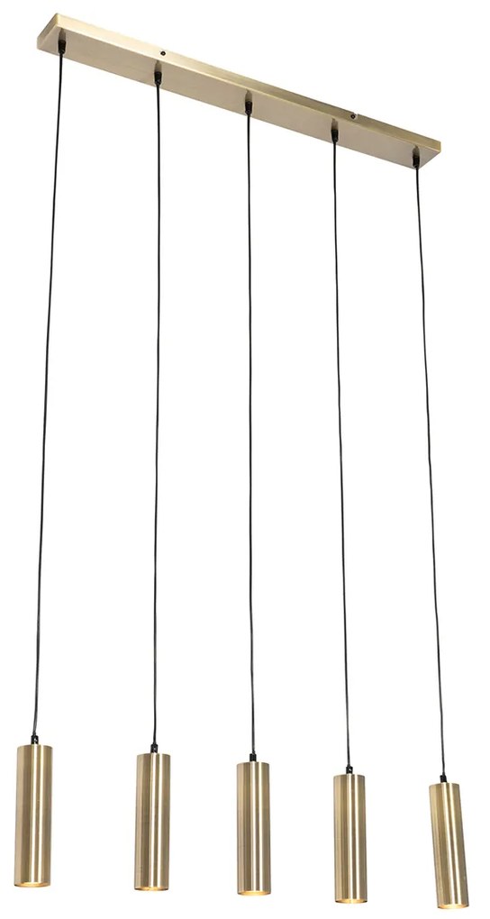 Candeeiro de suspensão moderno bronze 5 luzes - Jeana