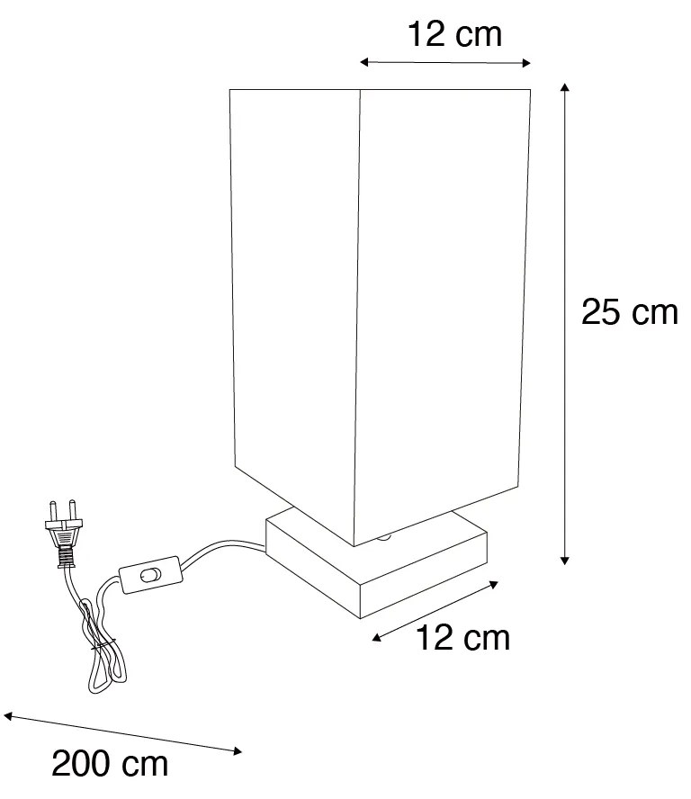 Candeeiro de mesa moderno preto com aço - Milo