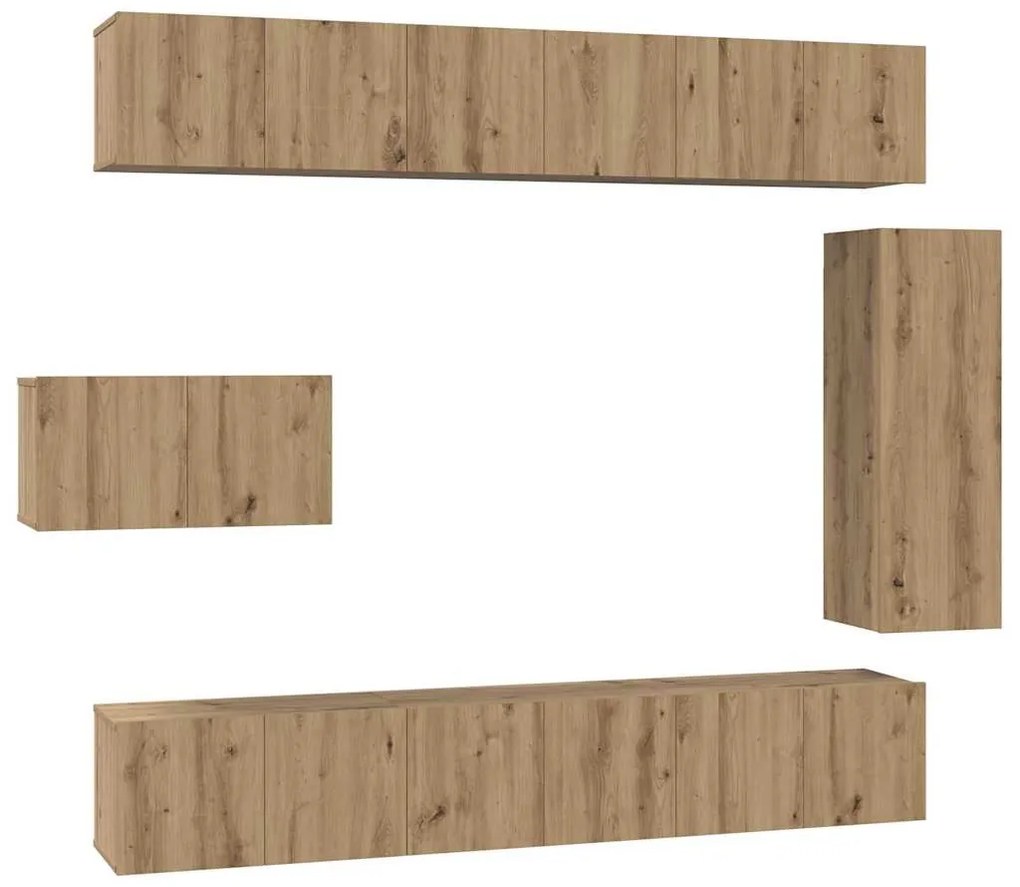 Conjunto de móvel de TV com prateleira Outros 8 pcs carvalho artisiano