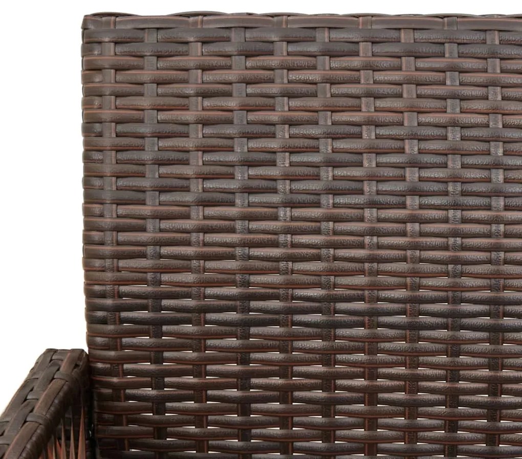 Bancos de bar para jardim 2 pcs vime PE castanho