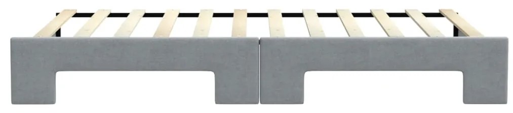 Sofá-cama com gavetão 100x200 cm tecido cinzento-claro