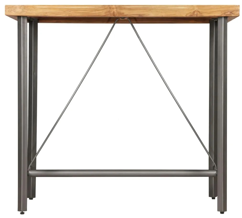 Mesa de bar em madeira de teca recuperada maciça 120x58x106 cm