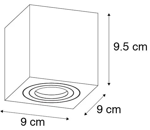 Foco de teto quadrado moderno preto - Capa