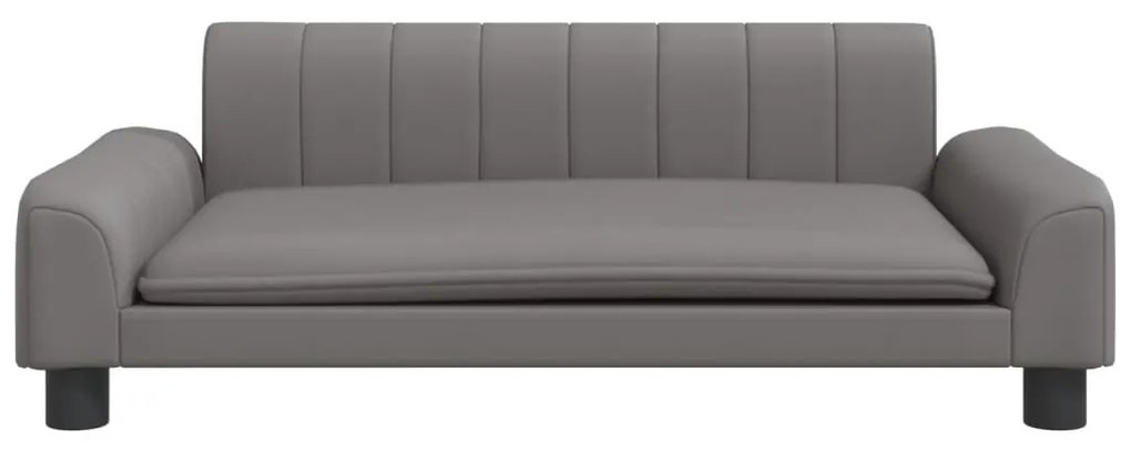 Sofá infantil 90x53x30 cm couro artificial cinzento