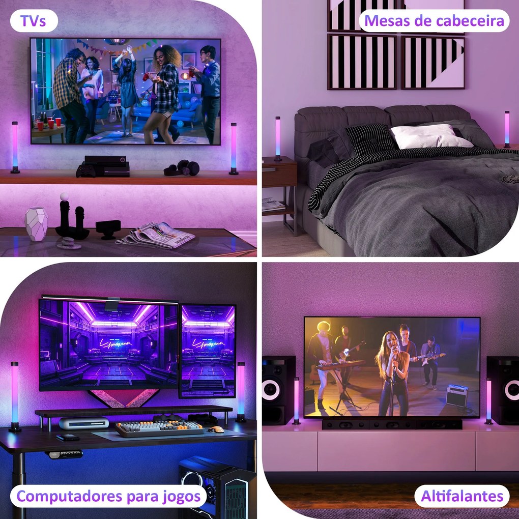 Conjunto de 2 Candeeiros de Mesa Candeeiros de Mesa LED com Controlo R