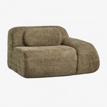 Módulo De Canto Direito Com Apoio De Braço Para Sofá Modular Em Chenille Embalado A Vácuo Merida Chenille Grossa Verde Sálvia - Sklum