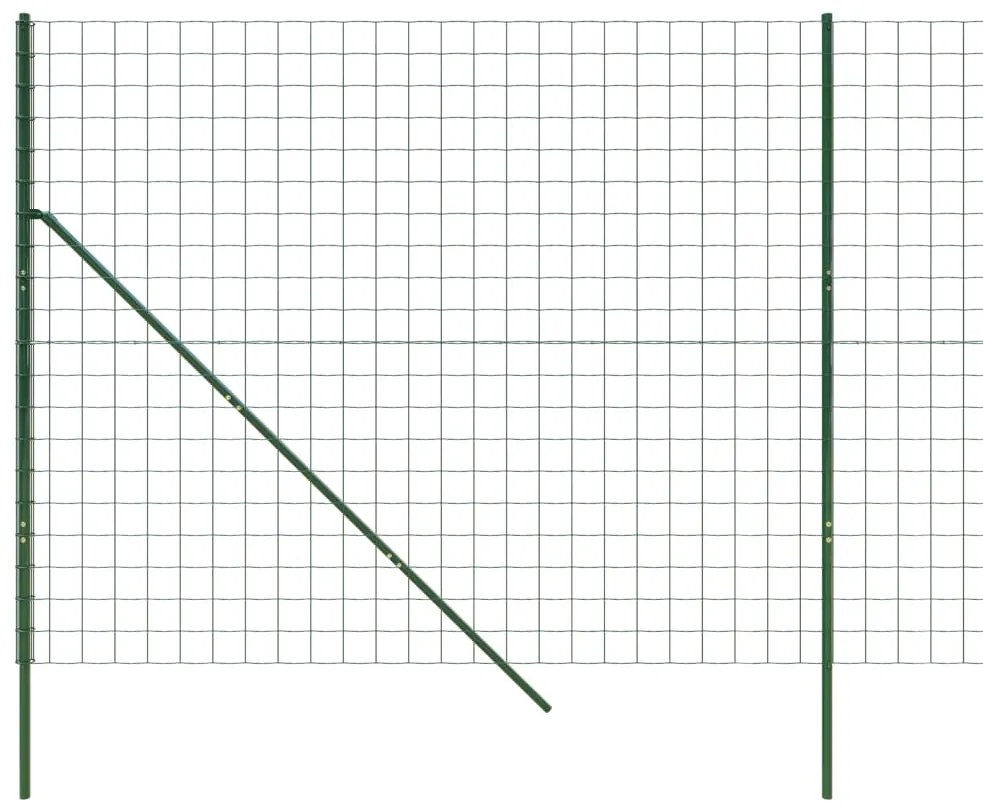 Cerca de malha de arame 2x10 m aço galvanizado verde