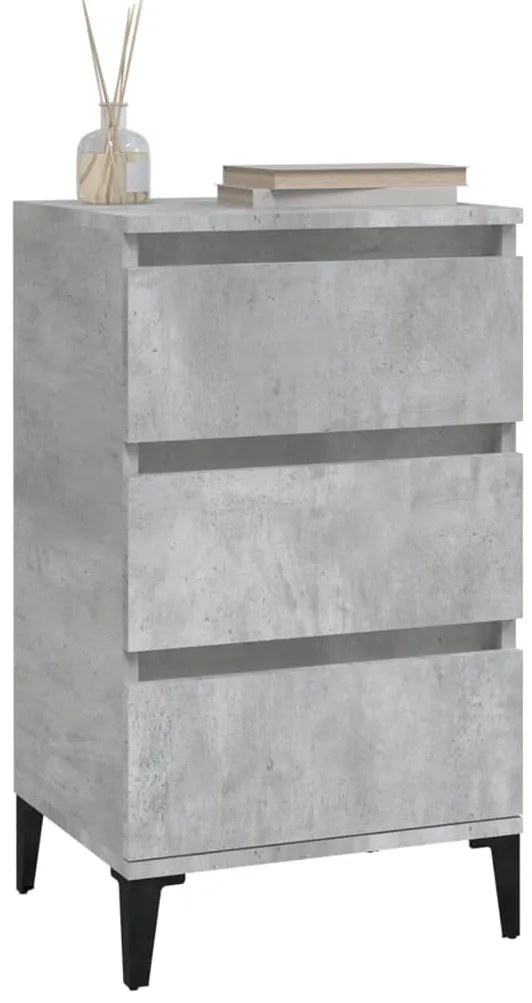 Mesa de cabeceira 40x35x70 cm derivados madeira cinza cimento