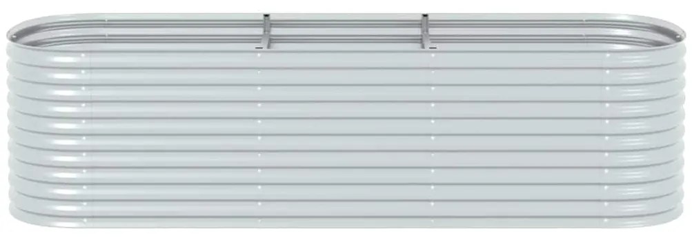Canteiro elevado de jardim aço galvanizado 320x80x81cm prateado