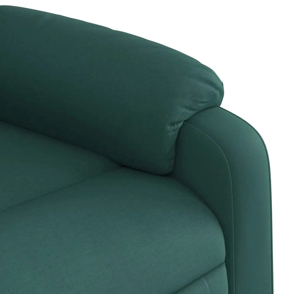 Poltrona reclinável de massagens elétrica tecido verde-escuro