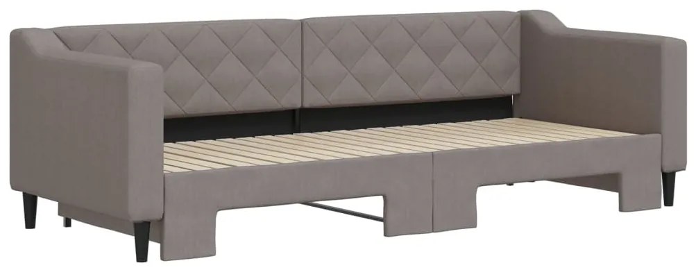 Sofá-cama com gavetão 80x200 cm tecido cinzento-acastanhado
