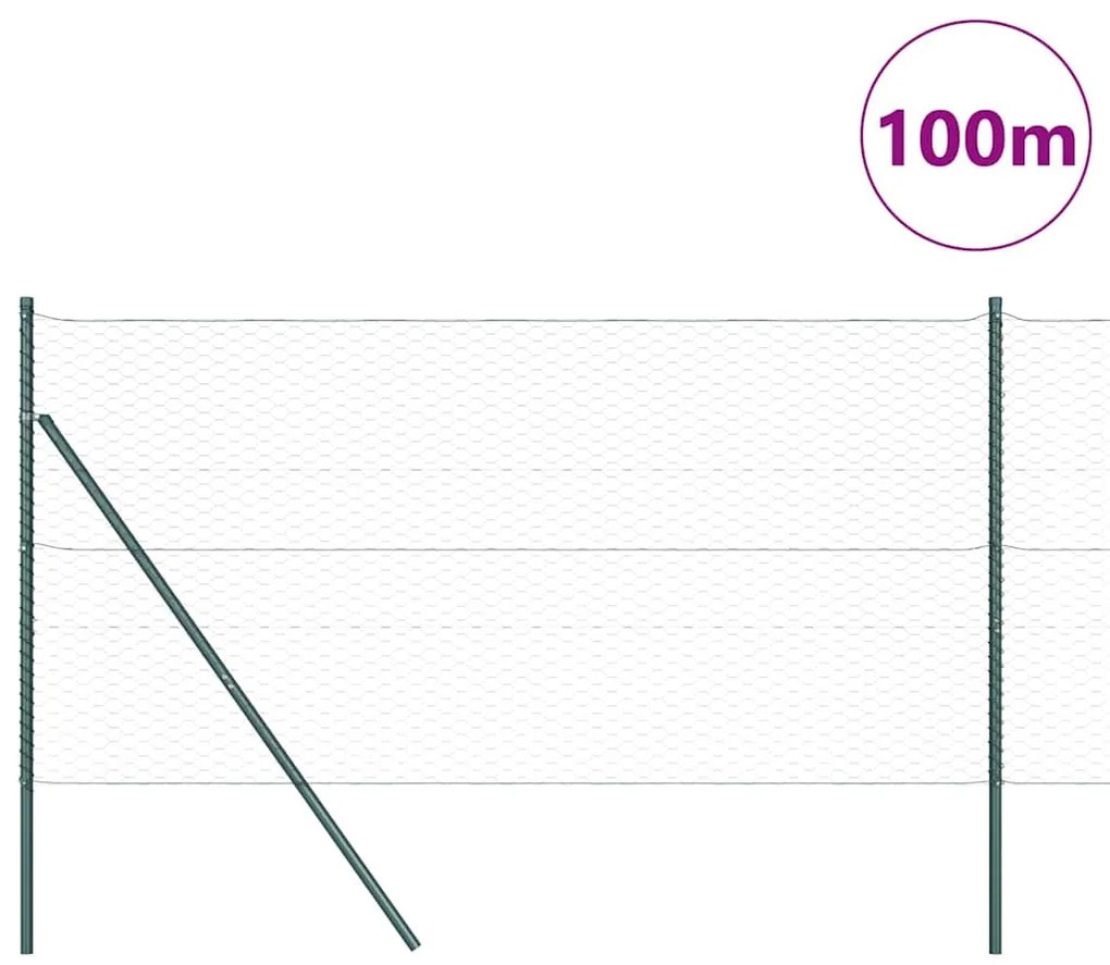 Cerca Hexagonal vidaXL Cinza 1x100 m Aço