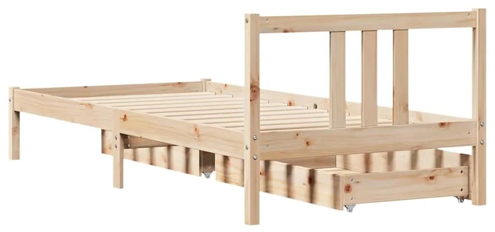 Cama sem colchão 75x190 cm madeira de pinho maciça