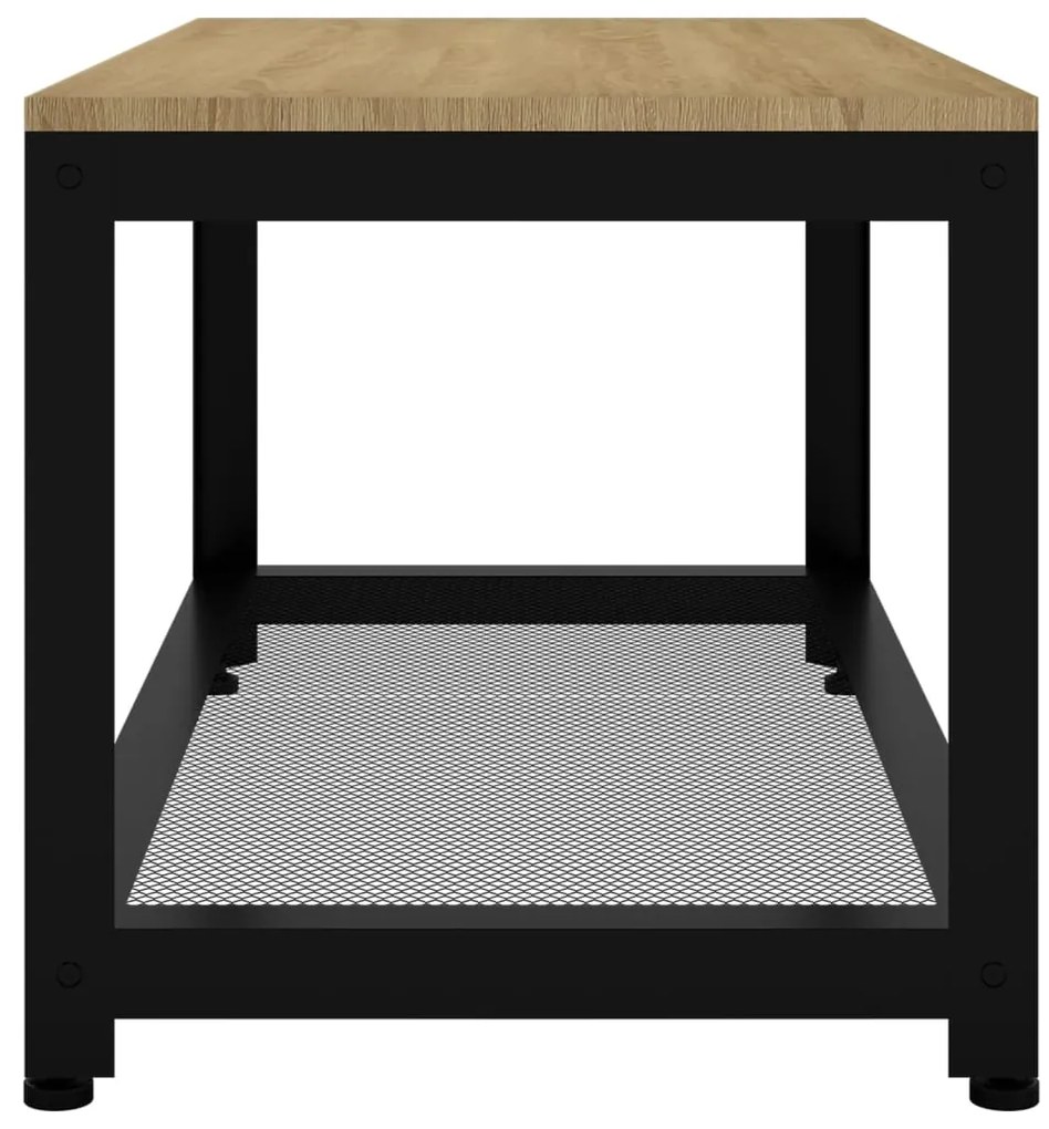 Mesa de centro 90x45x45 cm MDF e ferro castanho-claro e preto