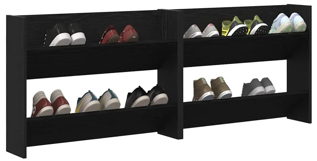 Armários para Sapatos de Parede 2 pcs Carvalho preto