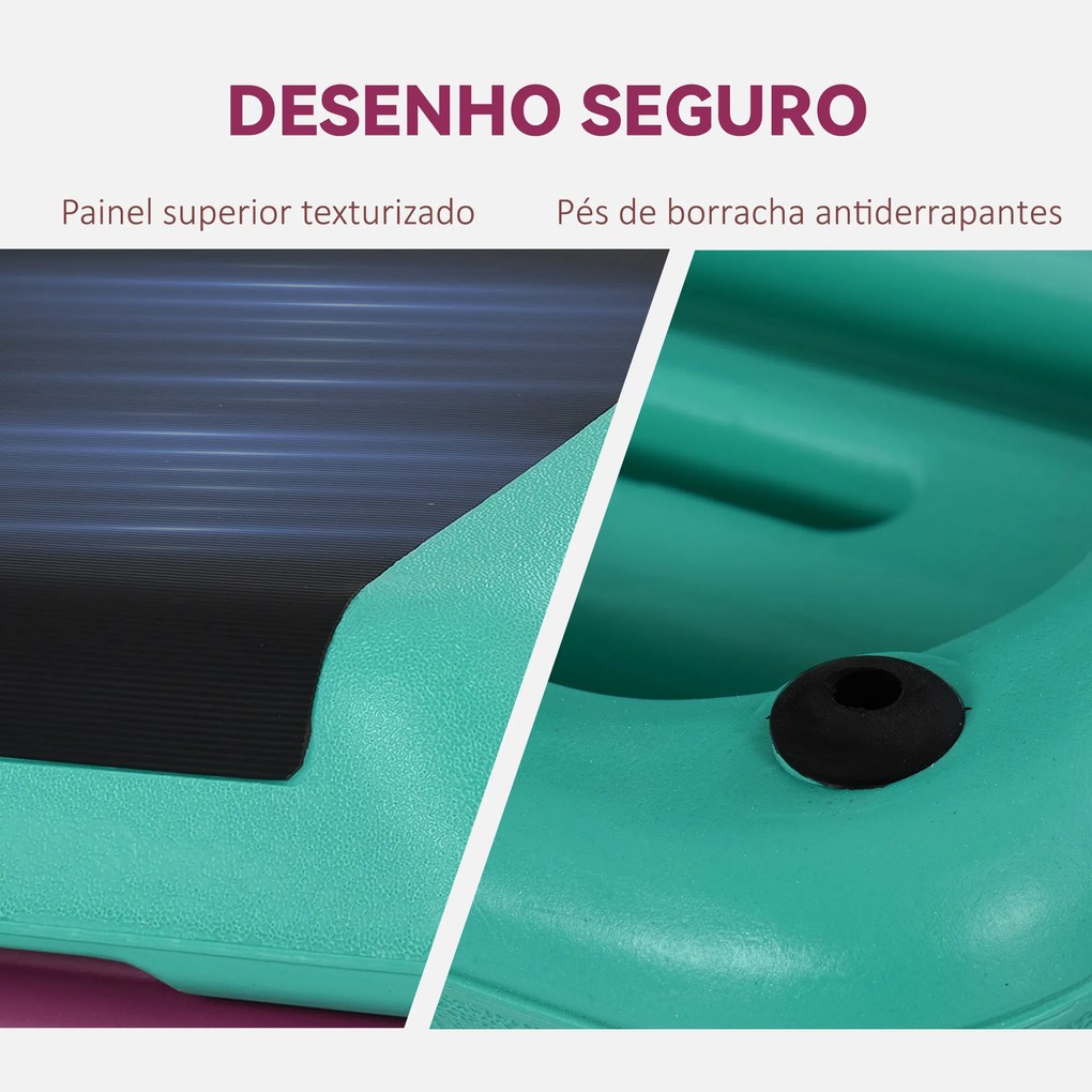 Step para Fitness Antiderrapante Altura Regulável 3 Níveis de 10/15/20 cm para Exercício 110x40x20 cm Multicolor