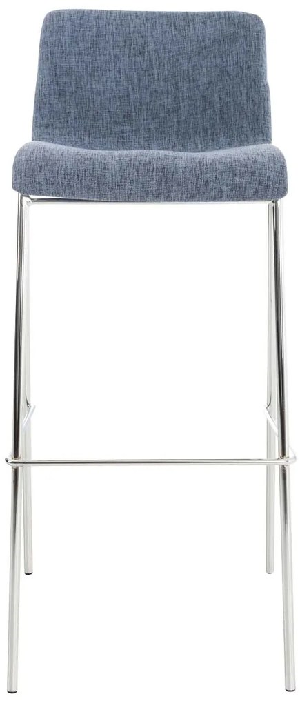 Conjunto de 2 bancos de bar Hoover em tecido e com estrutura cromada 43 x 100 x 48 cm Azul