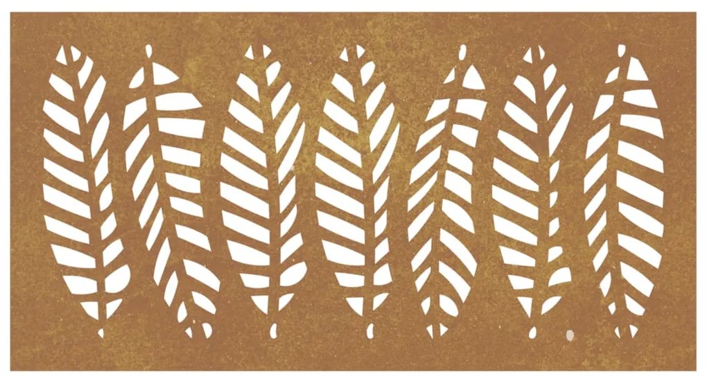 Decoração p/ muro de jardim 105x55 cm aço corten design folhas