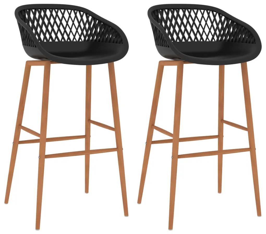 vidaXL Cadeiras de bar 2 pcs preto