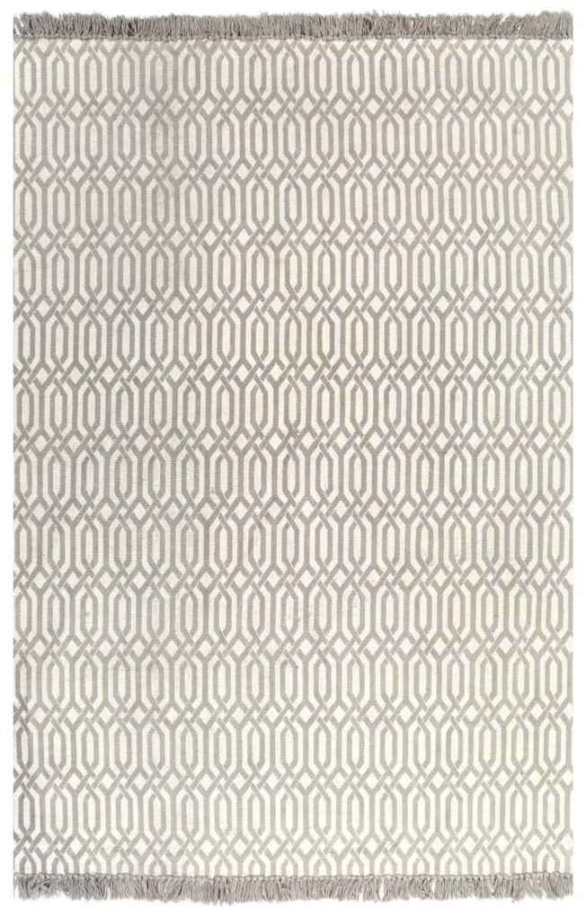 vidaXL Tapete Kilim algodão 120x180 cm com padrão cinzento-acastanhado