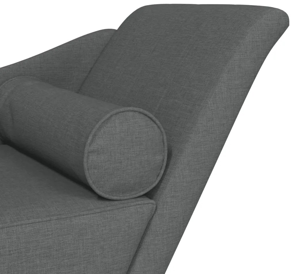 Chaise lounge com almofadões tecido cinzento-escuro