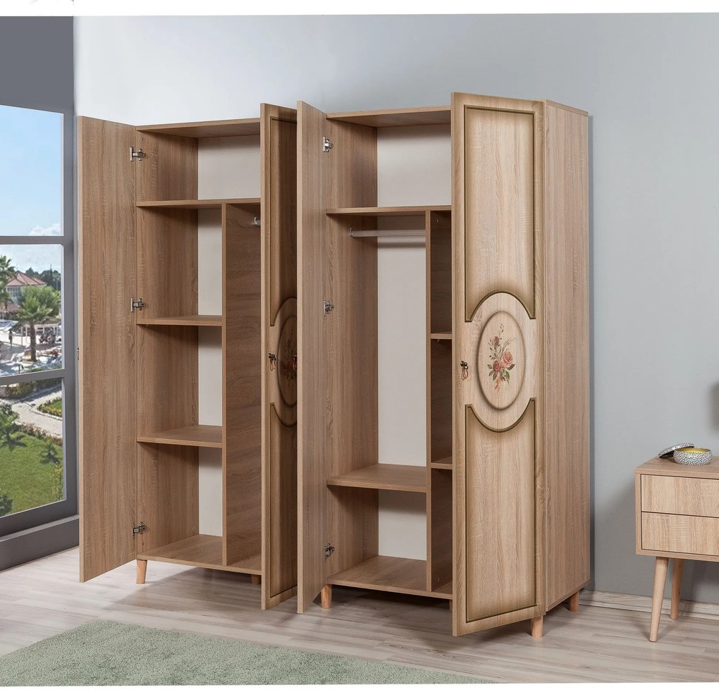 Roupeiro Imaj – Carvalho Sonoma – 180x192x52 cm