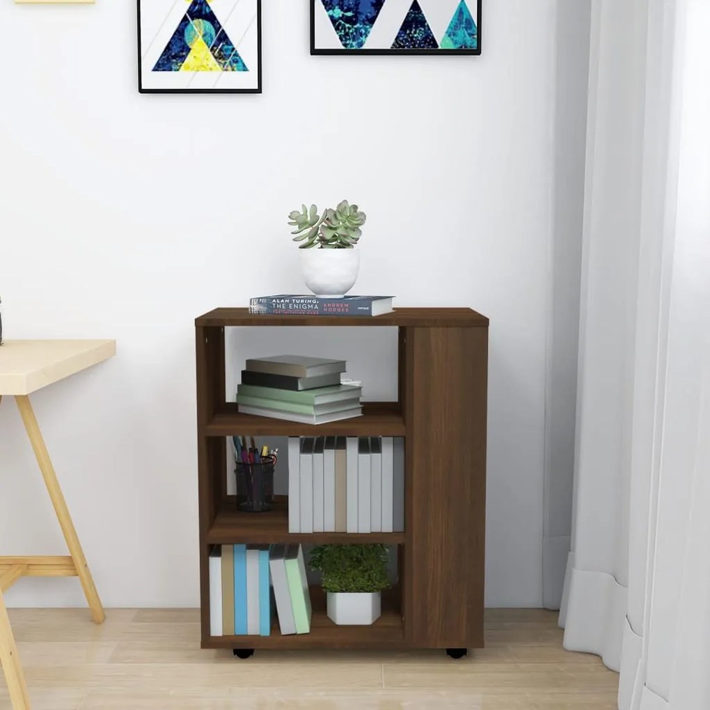 Móvel com rodas 60x35x75 cm derivados madeira carvalho castanho