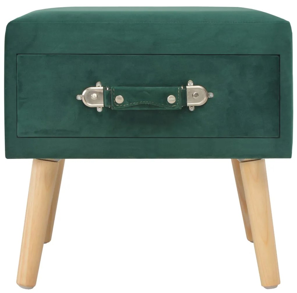 Mesa de cabeceira 40x35x40 cm veludo verde