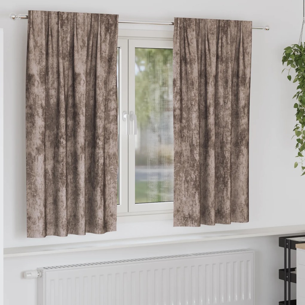 vidaXL Cortinas de Veludo 2 pcs com Olhais Cappuccino 175x140 cm
