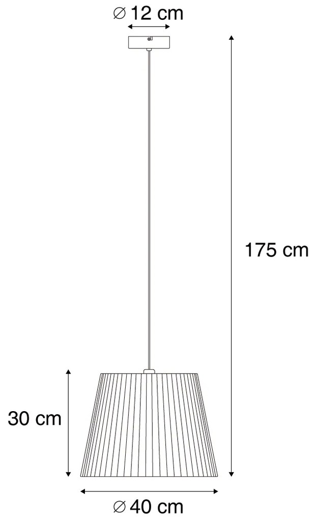 Candeeiro suspenso de exterior preto com abajur de corda verde IP44 - Cava Japandi