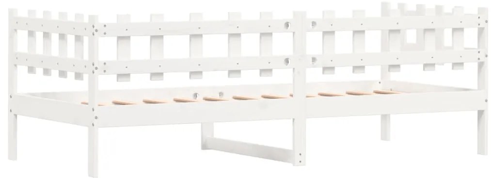 Sofá-cama sem colchão 90x200 cm madeira de pinho maciça branco