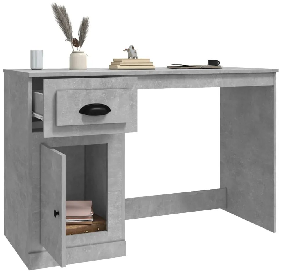 Secretária c/ gaveta 115x50x75 derivados madeira cinza cimento