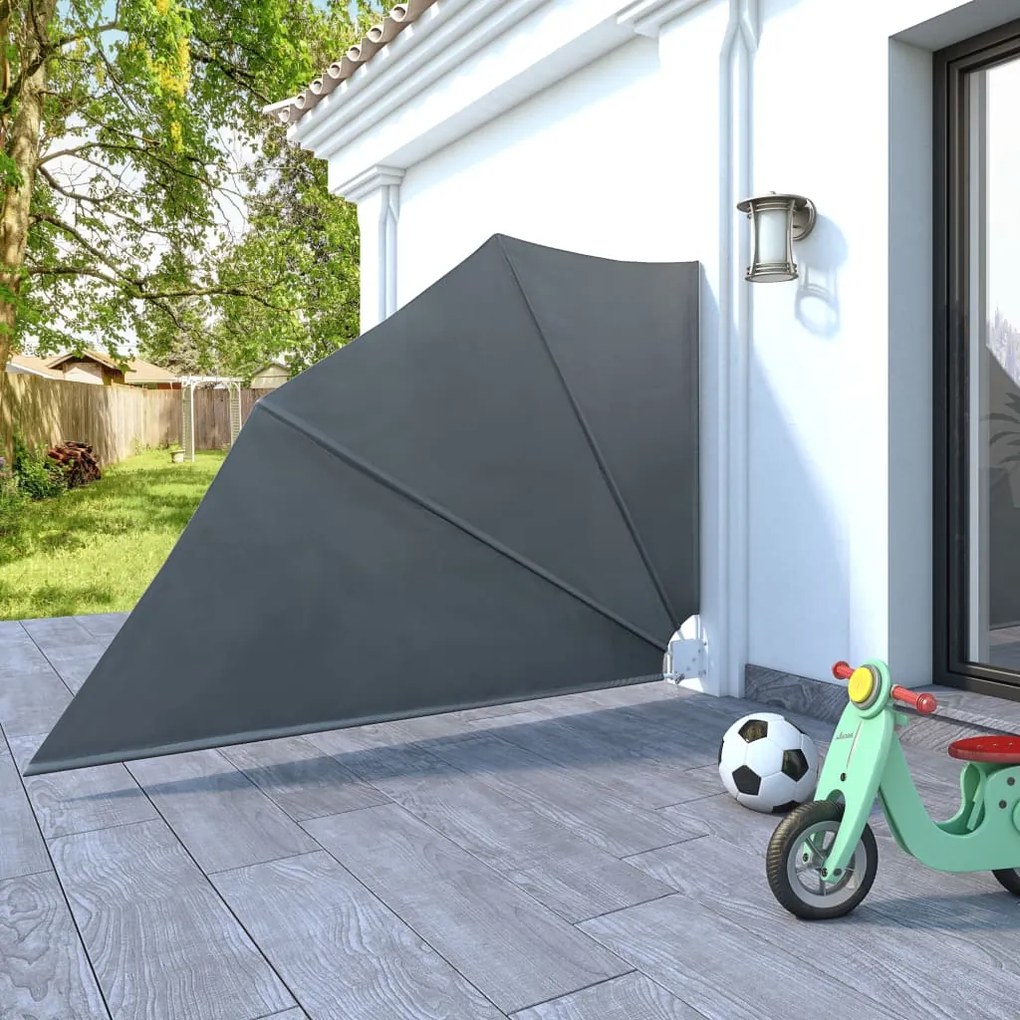 Toldo lateral dobrável para varanda 160x240 cm cinzento