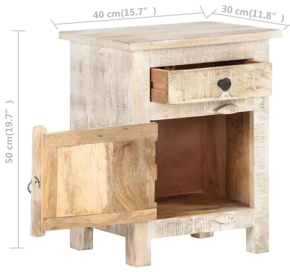Mesa de cabeceira 40x30x50 cm madeira de acácia áspera