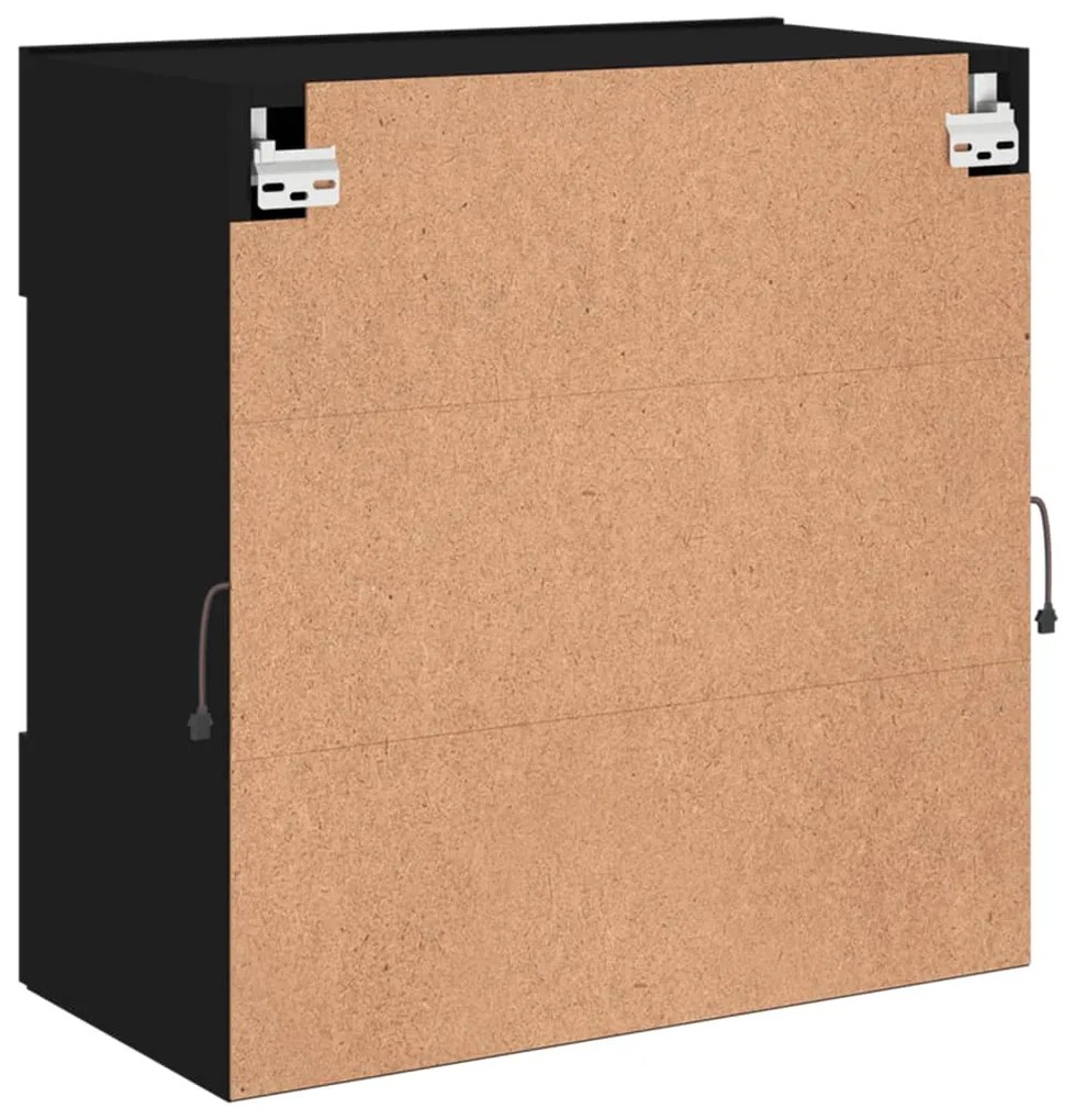 Móvel de parede para TV com luzes LED 58,5x30x60,5 cm preto