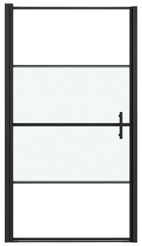 Porta de chuveiro meio vidro fosco temperado 100x178 cm preto